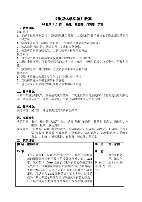 《微型化学实验》教案
