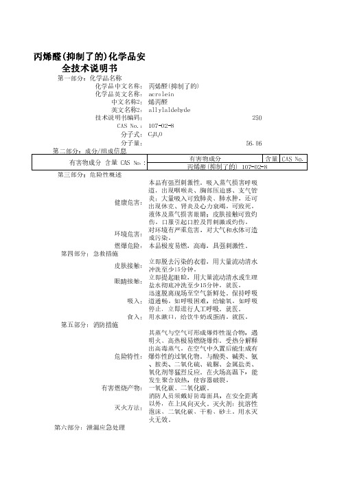 丙烯醛(抑制了的)