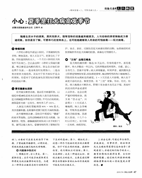 小心：夏季是狂犬病高发季节
