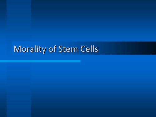 Morality of Stem Cells