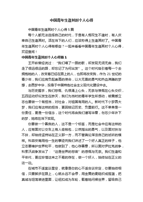 中国青年生逢其时个人心得
