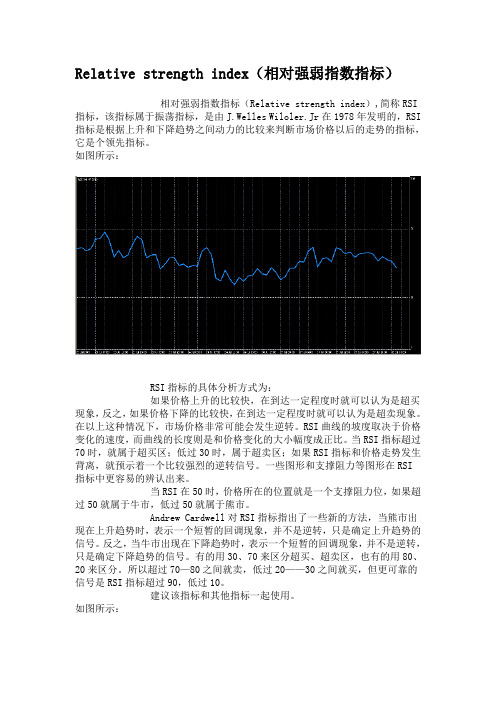 Relative strength index(相对强弱指数指标) mt4指标