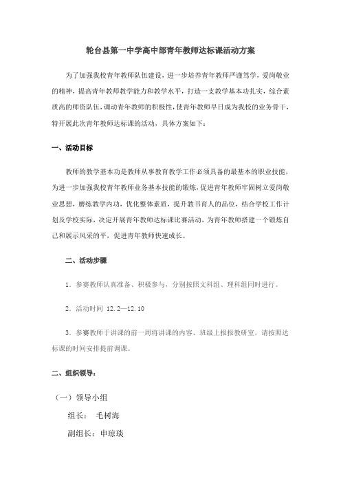 青年教师达标课方案文档