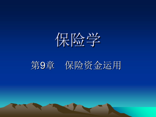 保险学保险资金运用PPT课件