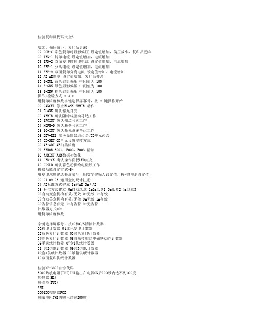 佳能复印代码