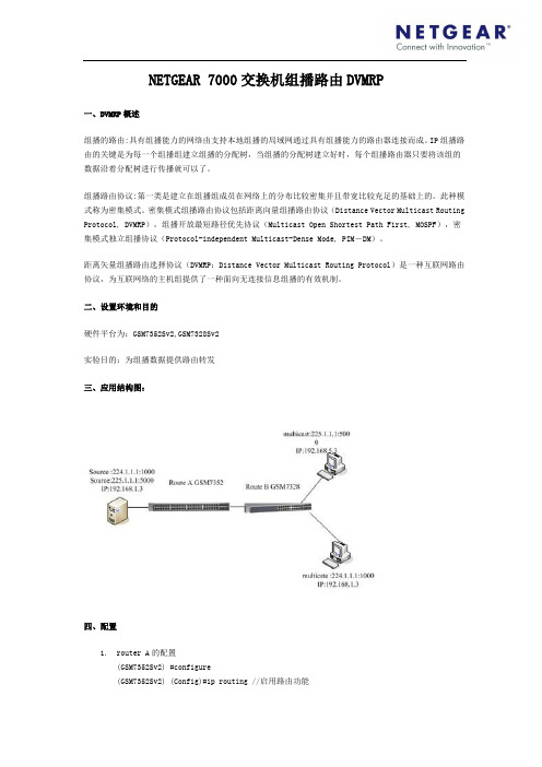NETGEAR 7000交换机组播路由DVMRP