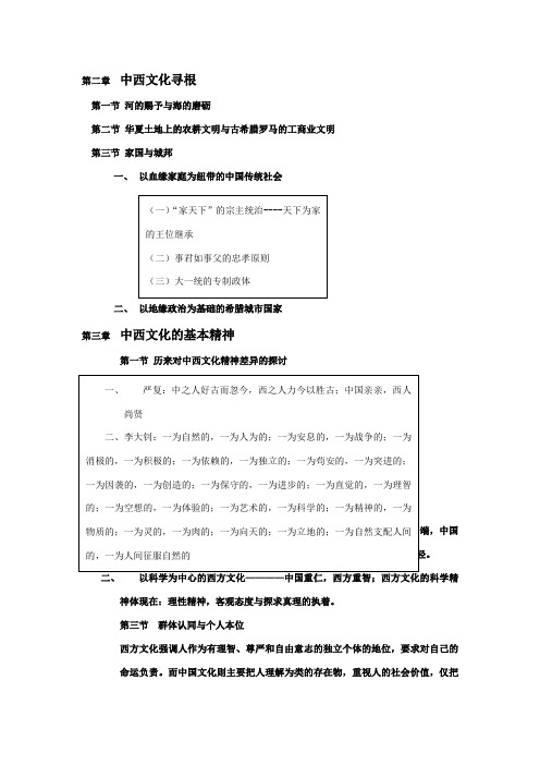 中西比较文化徐行言主编期末总复习资料