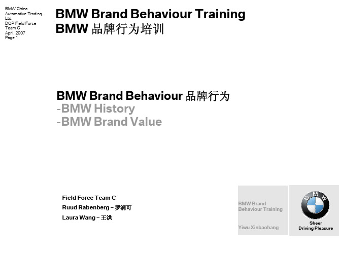 BMW历史和品牌价值 (宝马中国内部绝密资料)