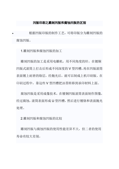 凹版印刷之雕刻凹版和腐蚀凹版的区别