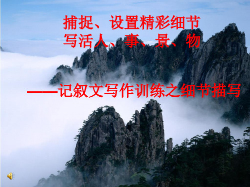 高中语文作文辅导课件：记叙文写作系列训练——细节描写