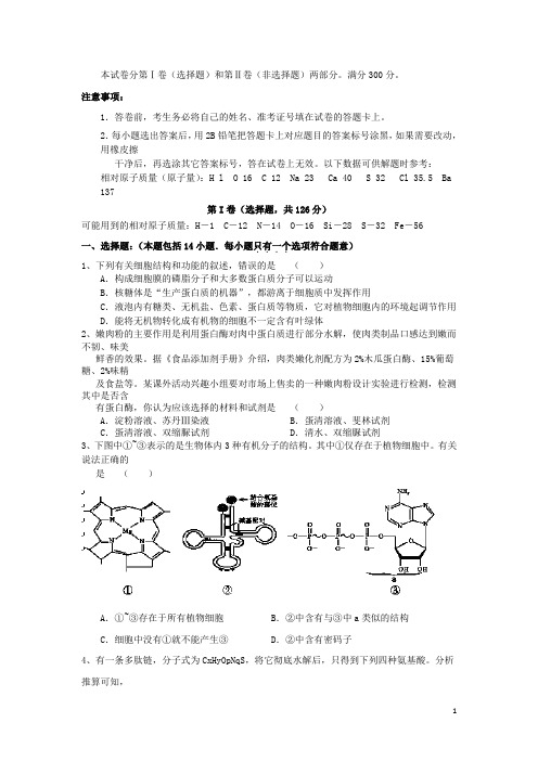 湖北省黄梅一中高三理综下学期综合适应训练试题(六)