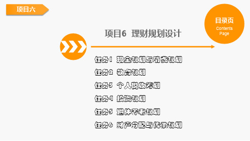 个人理财(第二版)-项目六 理财规划设计