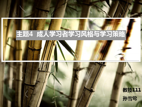 成人学习者学习风格与学习策略 孙雪莺