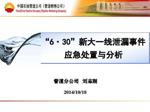 06“6·30”新大一线泄漏事件应急处置与分析--管道分公司