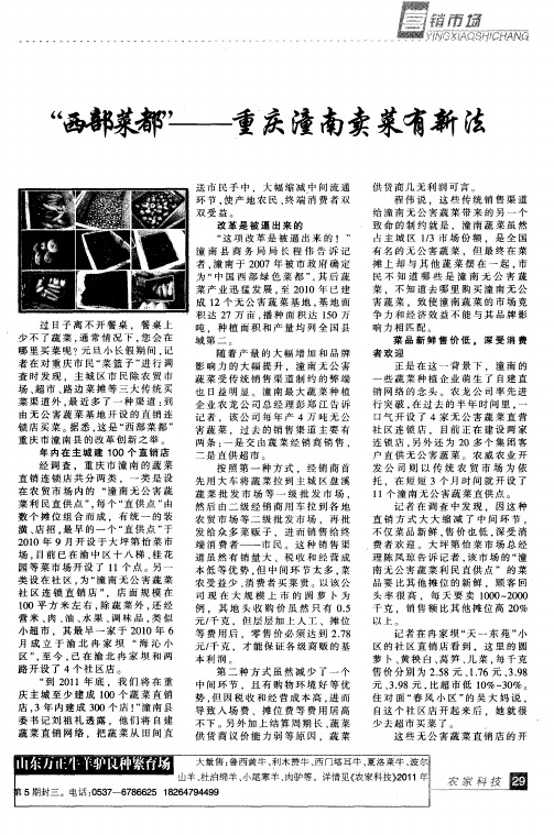 “西部菜都”--重庆潼南卖菜有新法