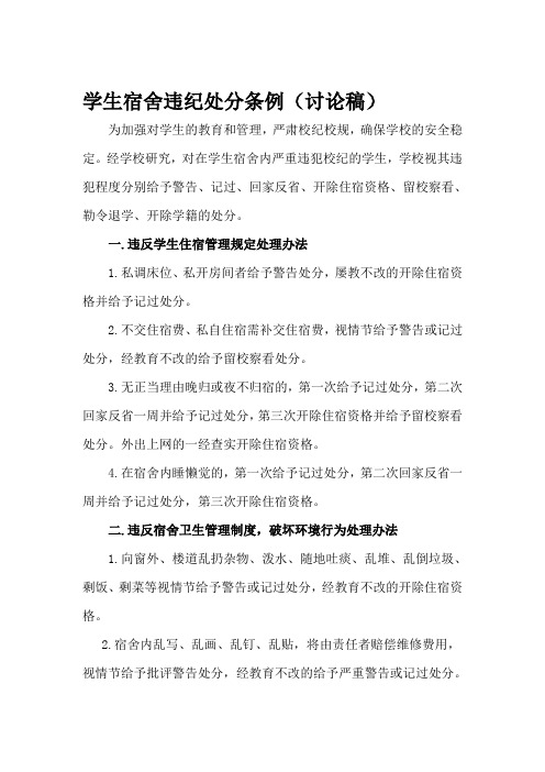 学生宿舍违纪处理规定