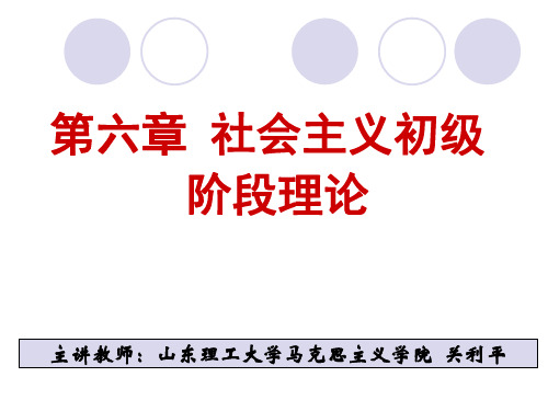 第六章 社会主义初级阶段理论