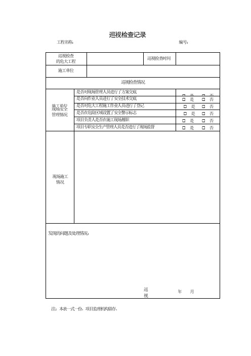 巡视检查记录