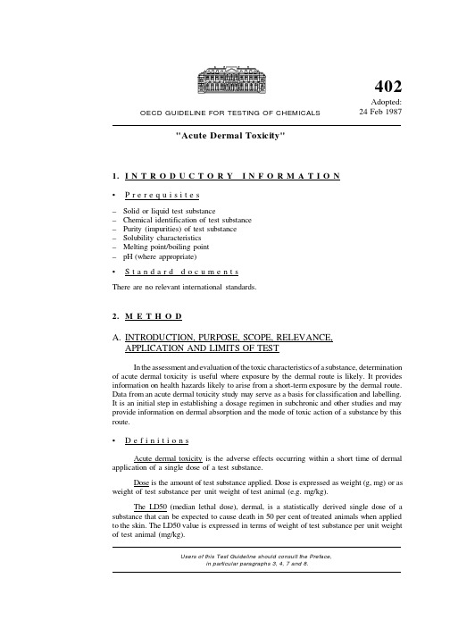 OECD Dermal 402