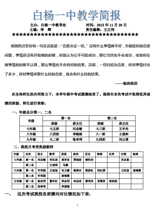 期中考试简报