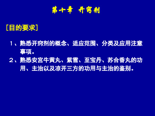 《方剂学》PPT课件：10-开窍剂