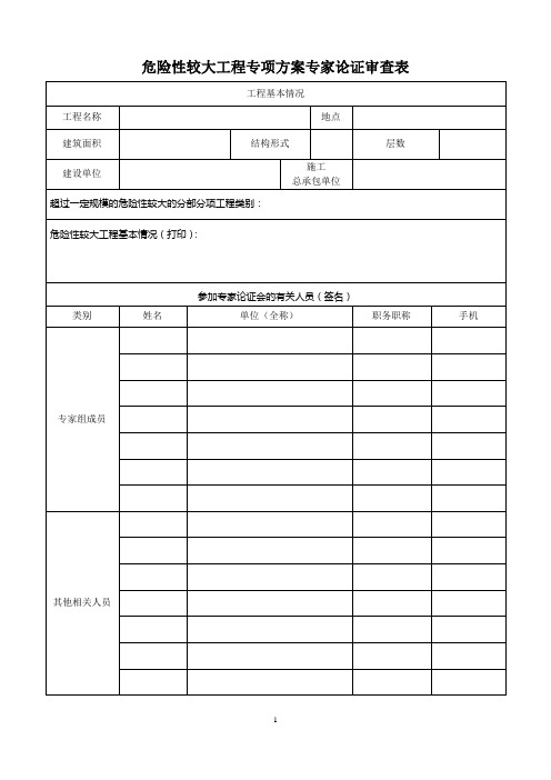 专家论证审查表