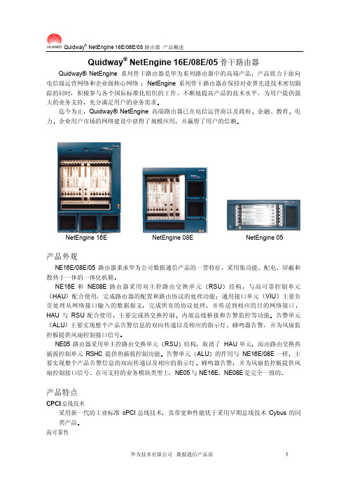 Quidway  NetEngine 骨干路由器产品概述