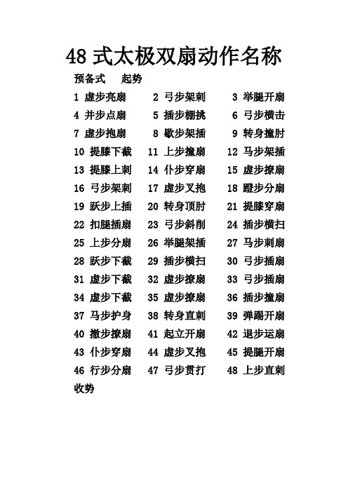 48式太极双扇