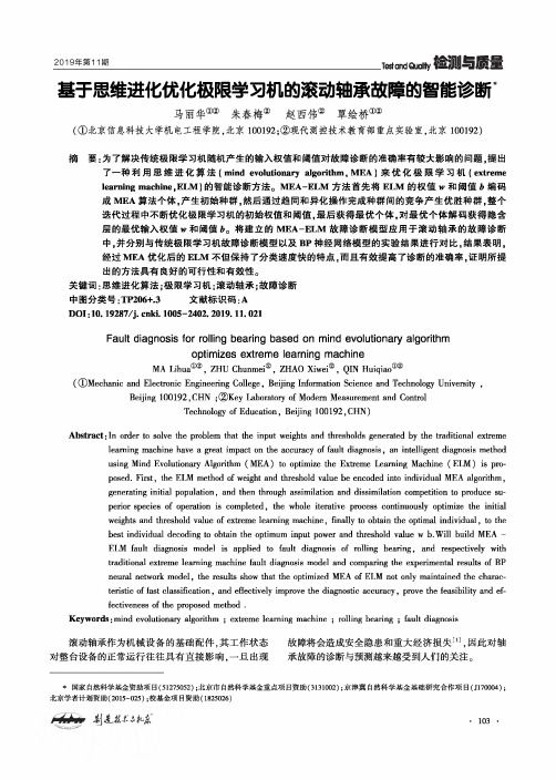 基于思维进化优化极限学习机的滚动轴承故障的智能诊断