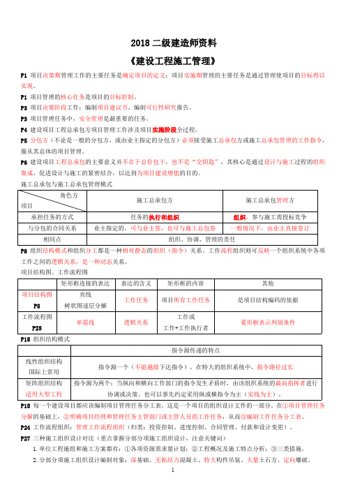 2018二建《管理》考前资料