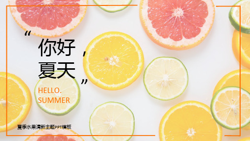 你好夏天清新水果主题通用ppt