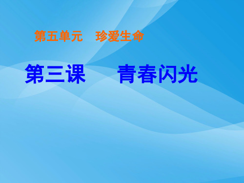 青春闪光ppt优秀课件3 粤教版