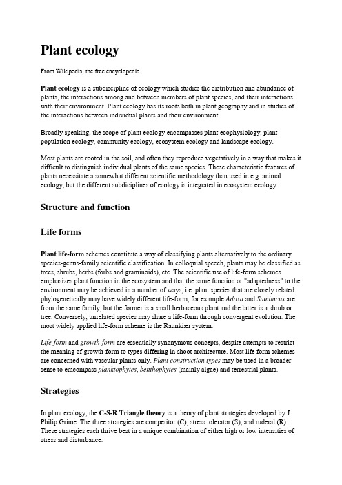 Plant ecology