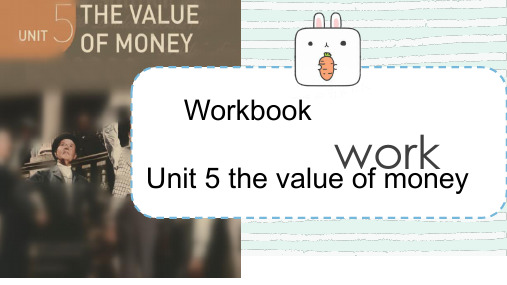 2020新人教版高中英语必修三Unit5 the value of money workbook课件