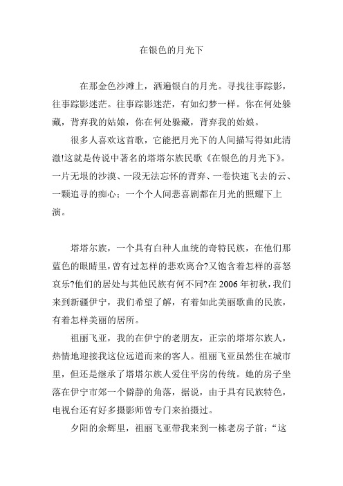 在银色的月光下