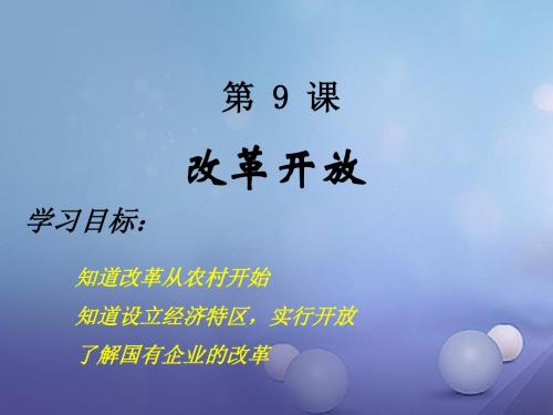 八年级历史下册第三单元第9课改革开放课件2