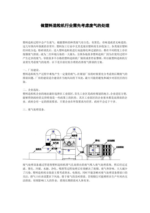 做塑料造粒机行业需先考虑废气的处理