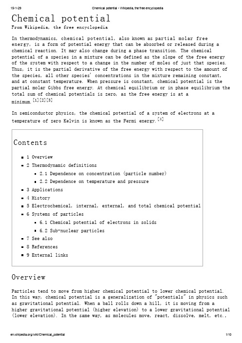 Chemical potential