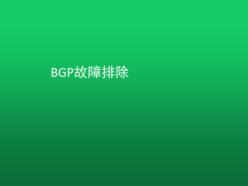 BGP故障排除