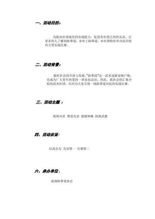 跆拳道策划