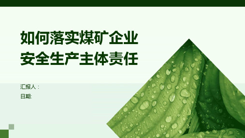 如何落实煤矿企业安全生产主体责任