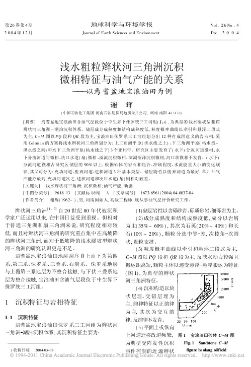 浅水粗粒辫状河三角洲沉积微相特征与油气产能的关系_以焉耆盆地宝浪油田为例
