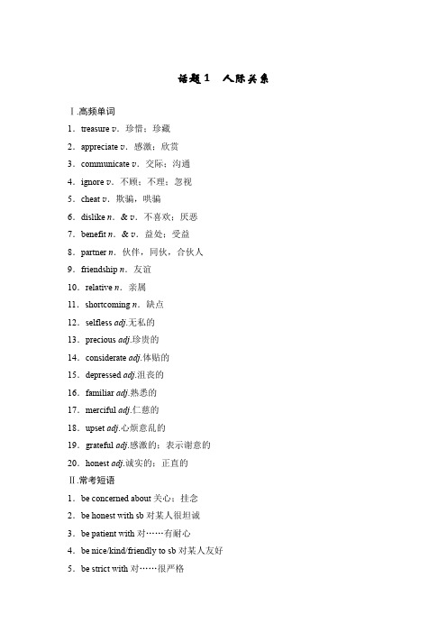 书面表达话题共10个