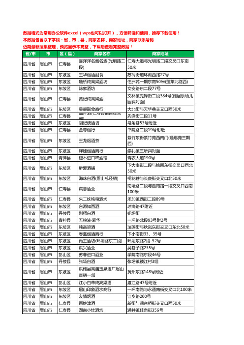 2020新版四川省眉山市烟酒工商企业公司商家名录名单黄页联系电话号码地址大全1225家