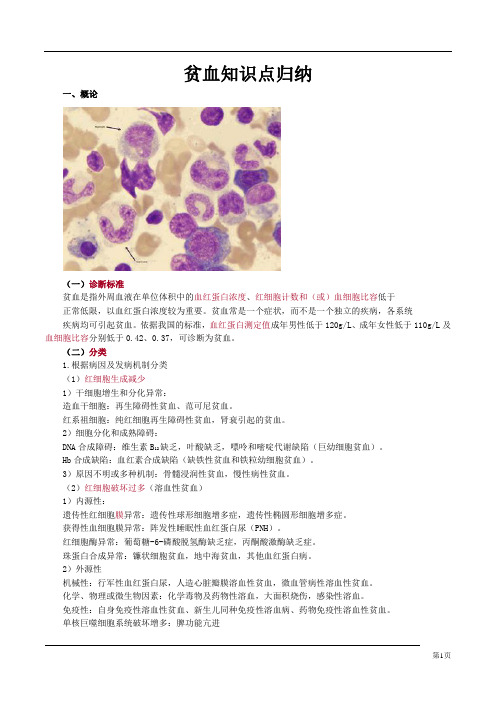 贫血知识点归纳
