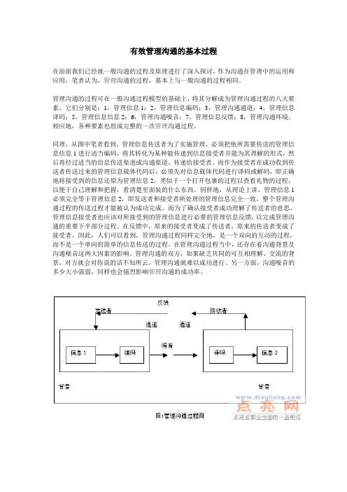 有效管理沟通的基本过程