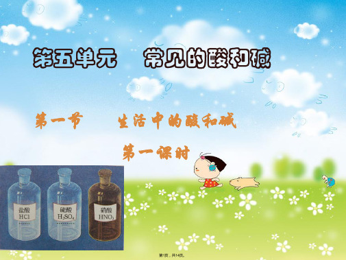 鲁教版九年级第五章 生活中的酸和碱(与“盐酸”相关文档)共14张PPT