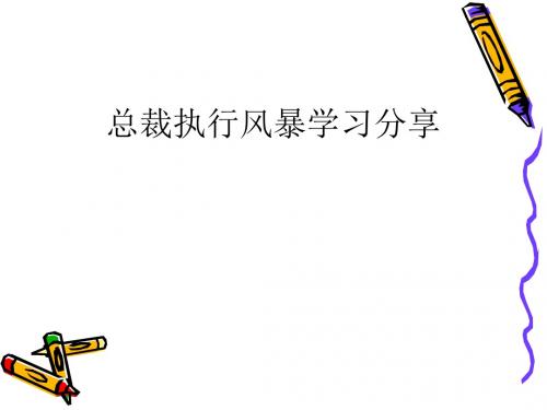 总裁执行风暴学习分享(PPT47张)