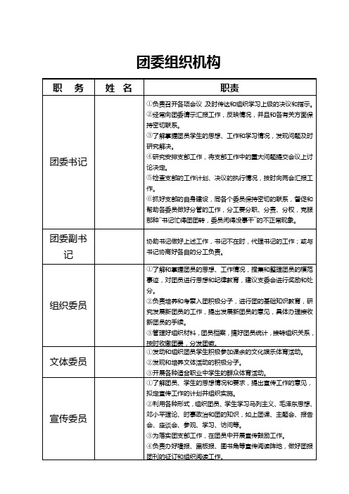 团委组织机构