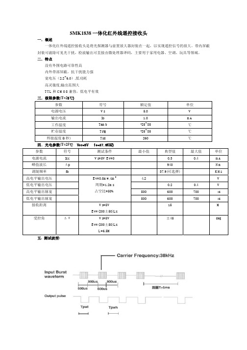 SMK1838遥控接收头